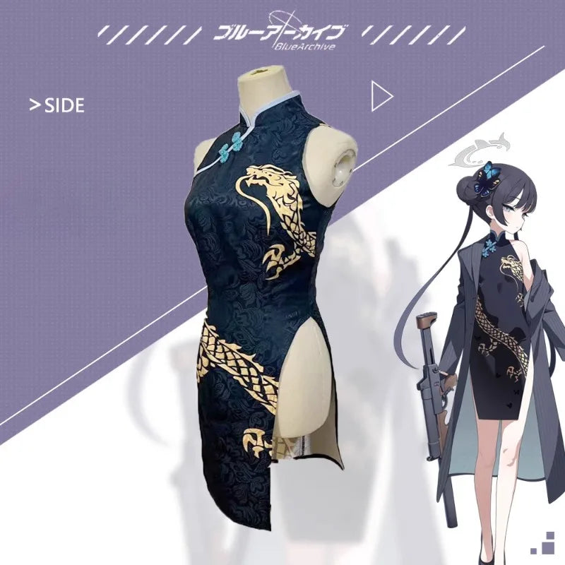 Blue Archive Game Cosplay Kisaki Costume Chinese-style Cheongsam Sexy Qipao Full Set Wig Role Play Outfit Halloween Party Women