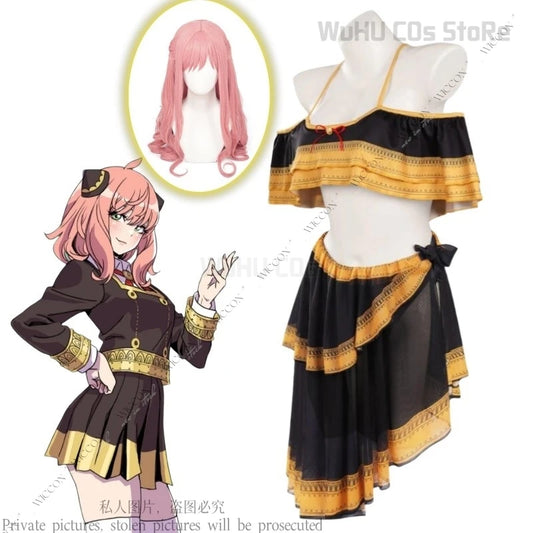 Anmie SRY Cos Family Anya Forger Cosplay Costume Swimsuit Anime Japanese Summer Bikini Adult Wig Cos Halloween Party Sexy Woman