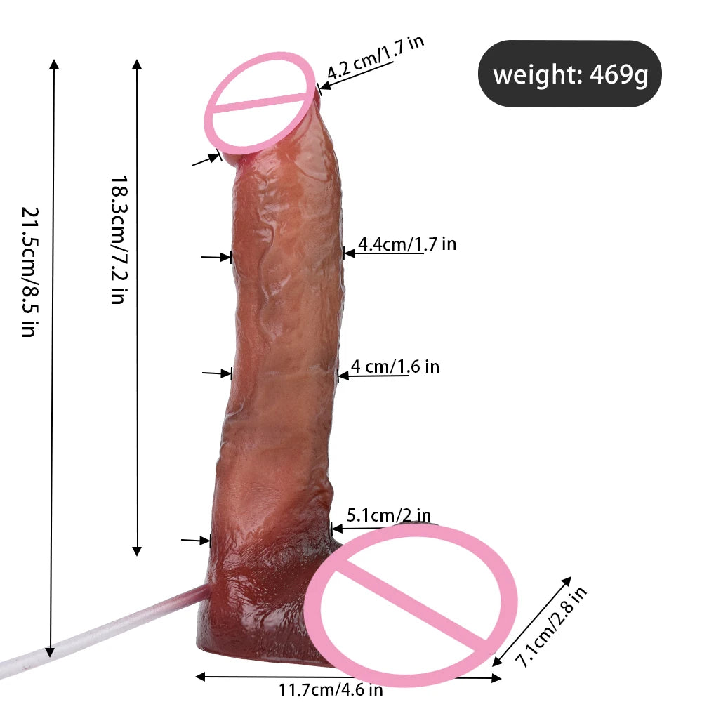 ASHBURN Lifelike Squirting Penis Silicone Ejaculation Large Realistic Dildo With Sucker Skin Touch