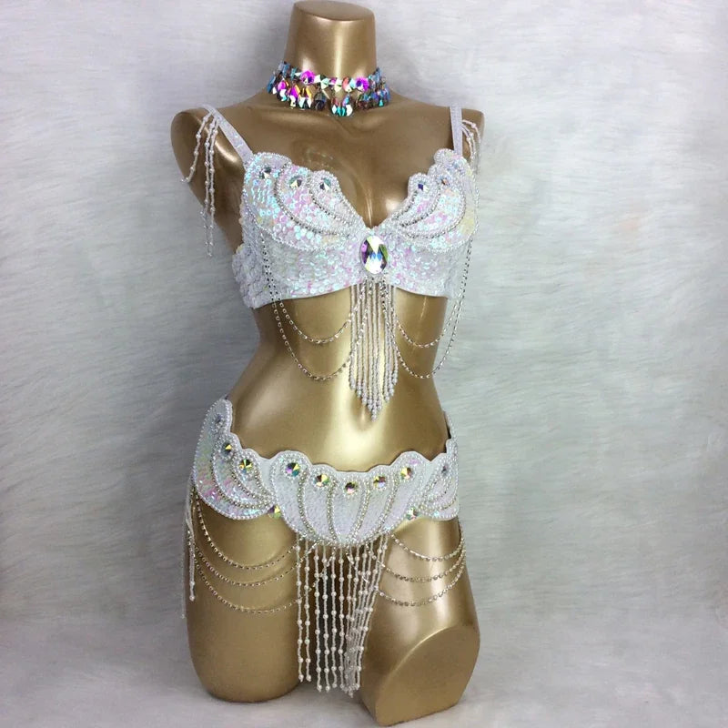 ASHBURN™ Beaded Luxe FESTIVAL Set – 3PC Festival Edition (Bra + Belt + Collar)