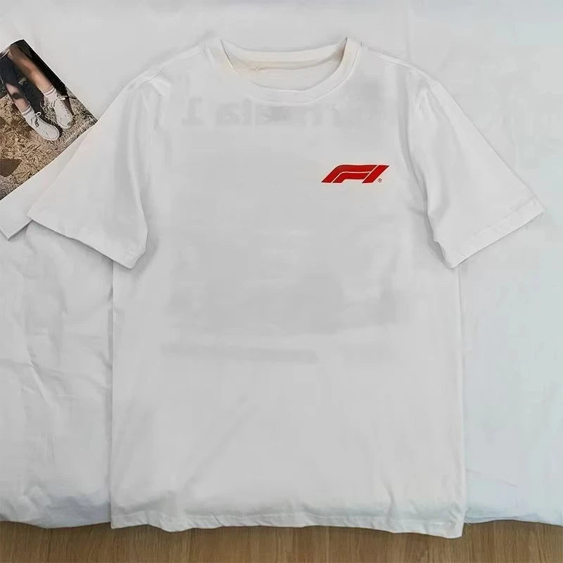 2025 New F1 Racing T-Shirt Men Women Short Sleeve 100% Cotton Round Neck Casual Trendy Printed Summer Tee
