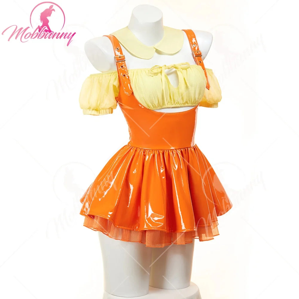 Mobbunny Women Game Derivative Sexy Lingerie Suit Off-Shoulder Crop Top and Skirt with accessories