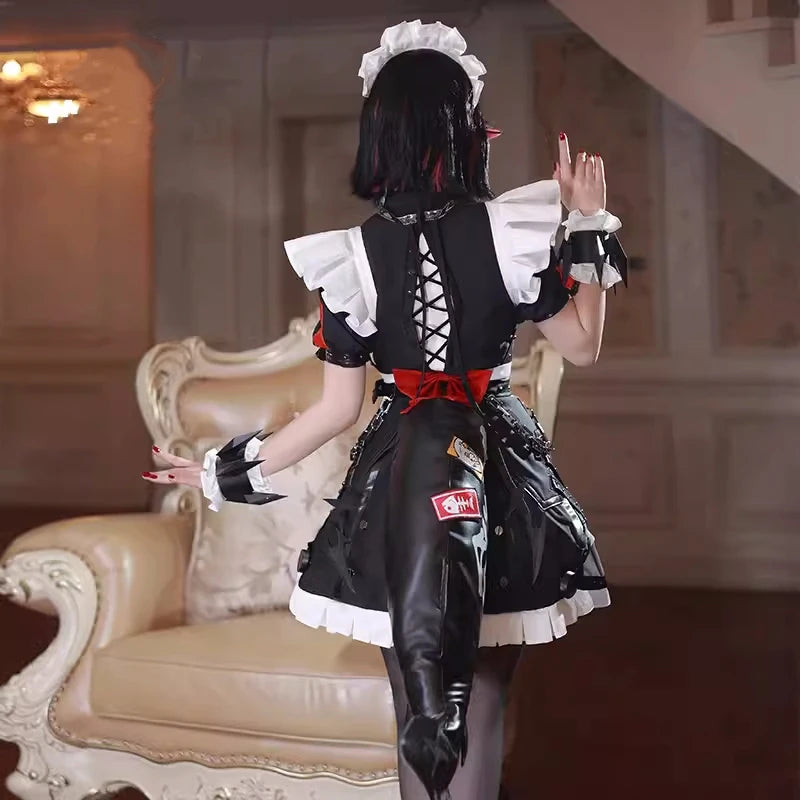 Ellen Joe Cosplay Costume Game Zenless Zone Zero Maid Dress Ellen Joe Cosplay Tail Wig Full Set Suit Halloween Party Outfit