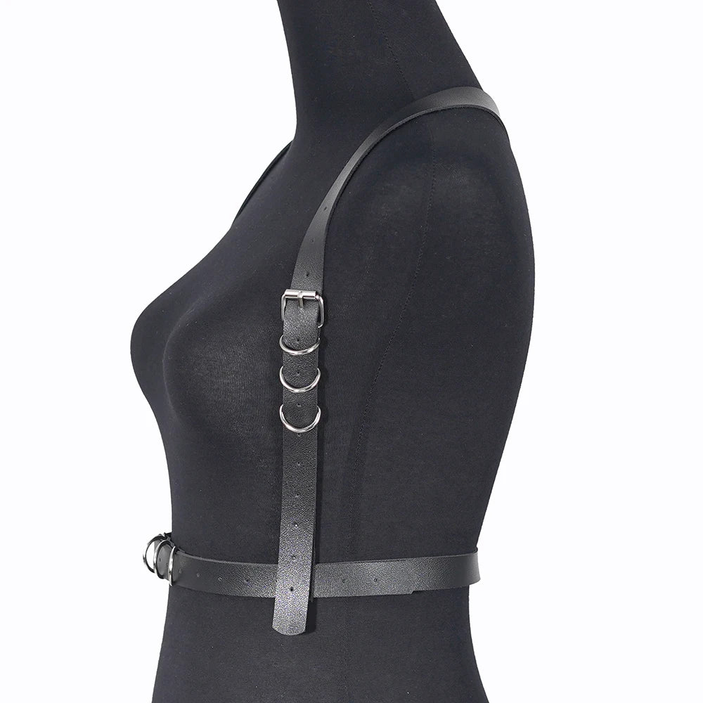 Fashion Leather Harness Belts for Women Shaping Chest Harness Waist Corset Belt Suspenders Body Harness Goth Clothing Accessorie