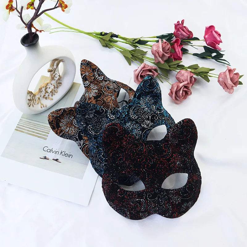 Sexy Women Role play Cat Mask Half Face Fox Animal Cosplay Sex Mask Halloween Party Mask Masquerade Ball Fancy Masks