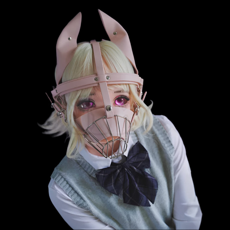 [Olmee] Sexy Pink Leather Puppy Girl Lingerie Dog BDSM Human Muzzle Sex Slave Cosplay Mask Roleplay Erotic Halloween Christmas