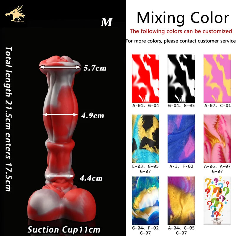 Nothosaur ANUBIS Realistic Silicone Dildo Colorful Adult Fantasy Masturbation Toy Fake Penis with Dildo Holder Base