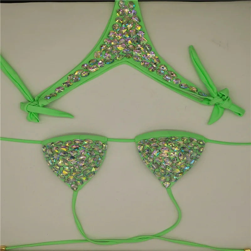 2020 venus vacation rhinestone bikini set diamond swimwear sexy women bathing suit new style bling stones beachwear