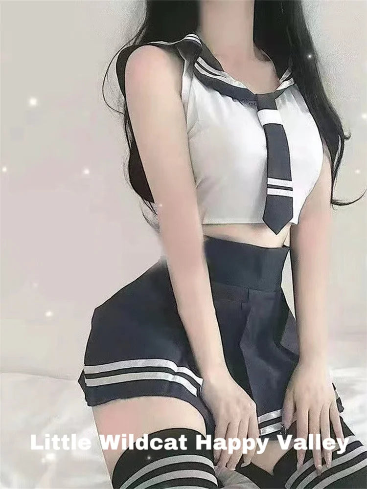 Cosplay Sexy Shoolgirl Nightdress Erotic Lingerie Porno Sexy Women's Underwear Student Sexy  Outfit Babydoll Role Play Costume