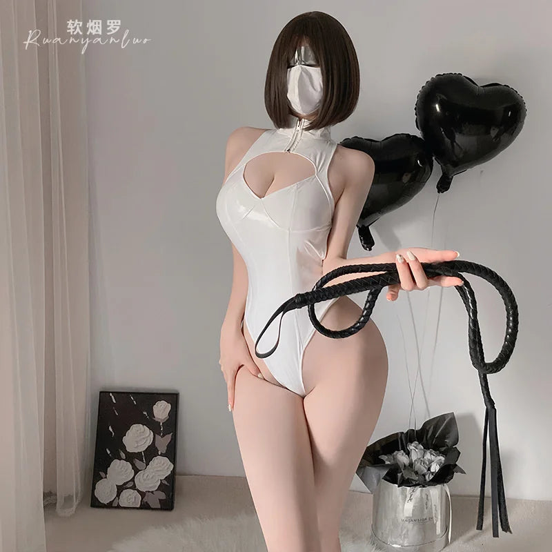Astrum Luna Cosplay Jumpsuits Costume Women Sexy Leather Anime Bunny Bodysuit Catsuit Girl Uniform Halloween Party Clothes