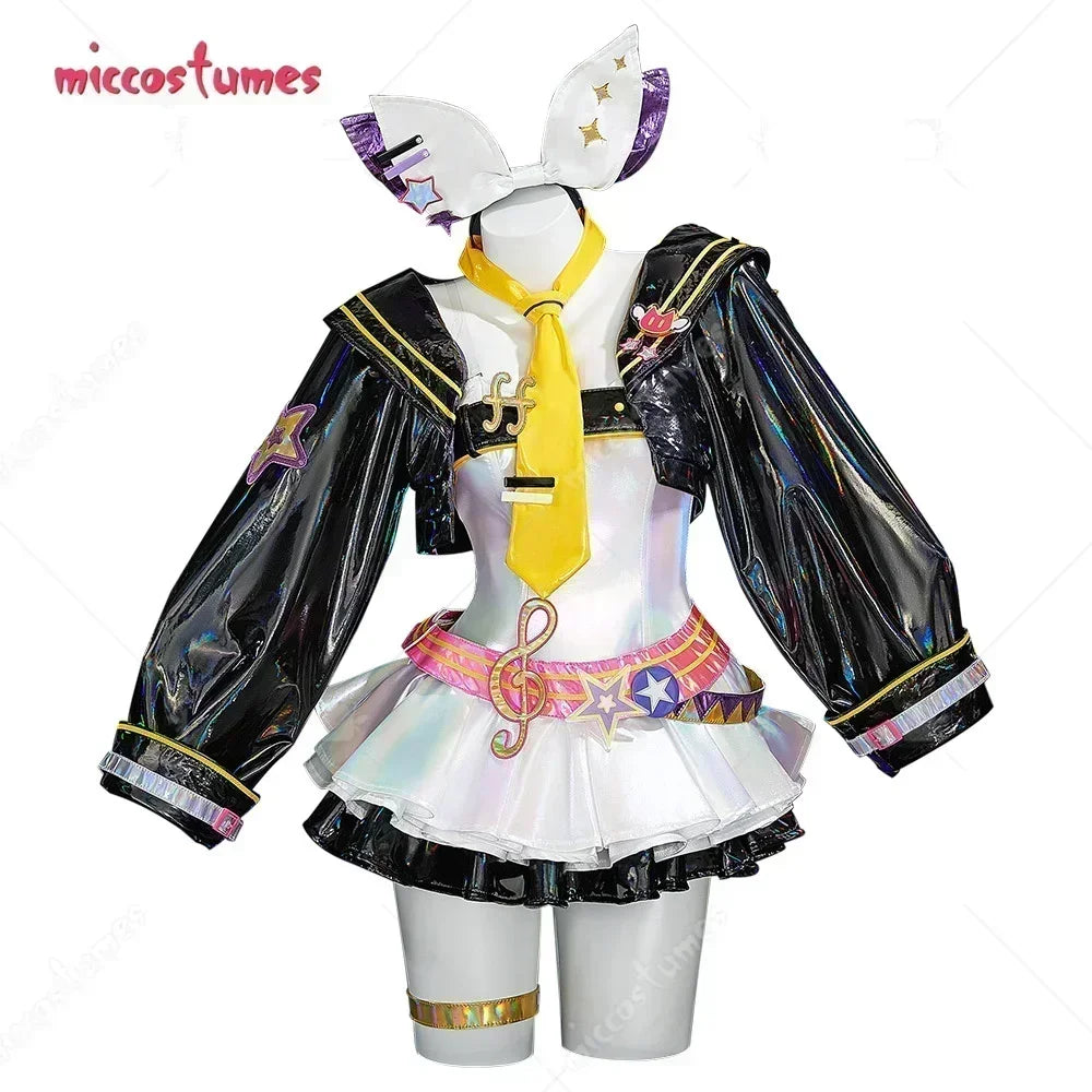 Miccostumes 24Hours Shipping Unisex Anime Rin Cosplay Costume Top Vest Set and Pants with Tie Halloween Cosplay Costumes