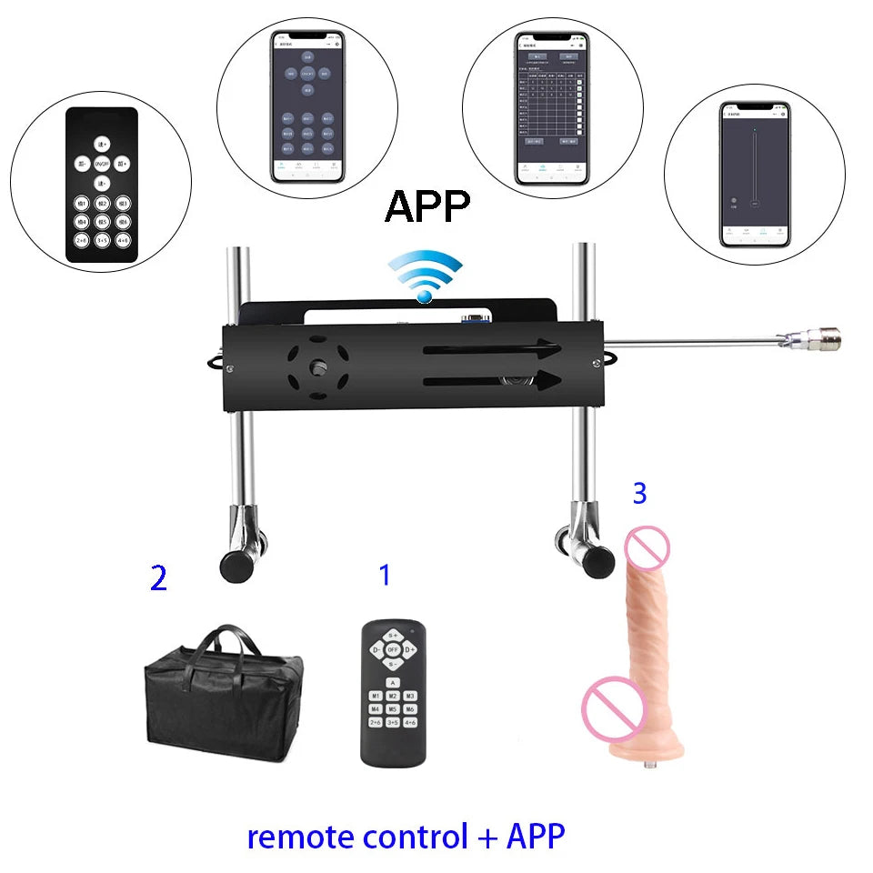 NEW Wireless APP Sex Machine with Amazing Features,Powerful,All Angle Adjustable,No Moveback Machine,200W motor, stroke 15cm