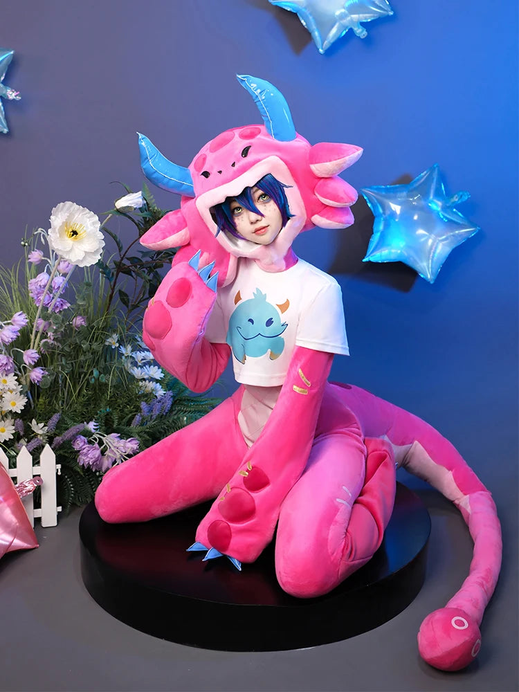 ROLECOS Game LOL Neeko Megathread Cosplay Costume Women Super Fan Neeko Doll Costume Halloween Party Suit Full Set with Tails