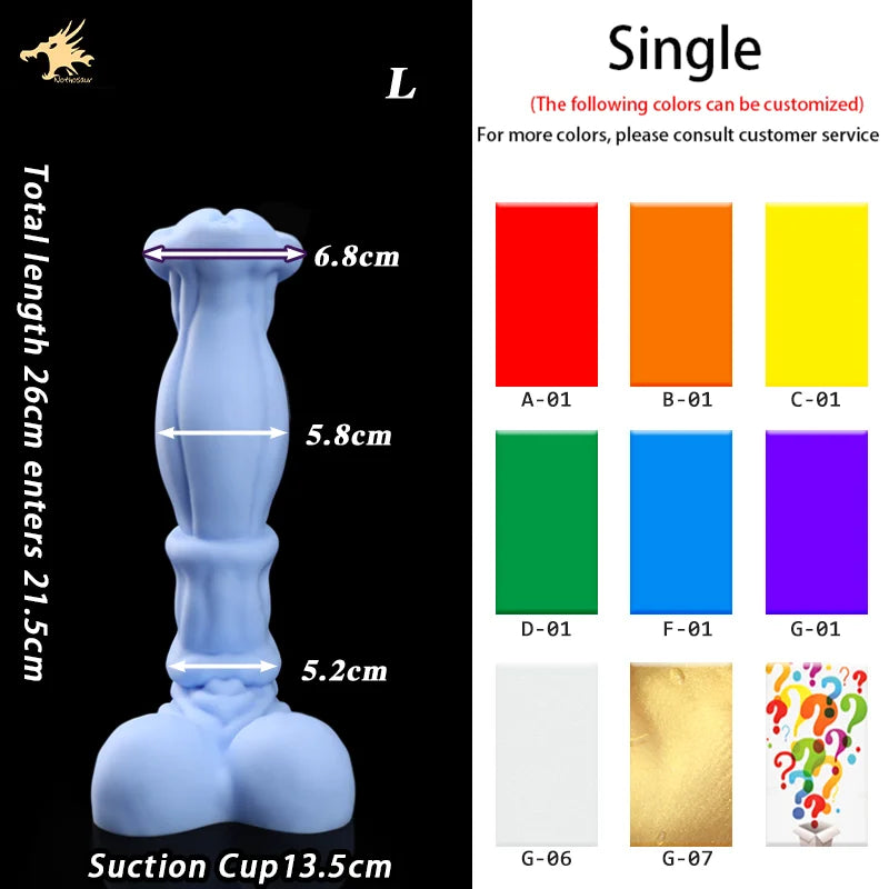 Nothosaur ANUBIS Realistic Silicone Dildo Colorful Adult Fantasy Masturbation Toy Fake Penis with Dildo Holder Base