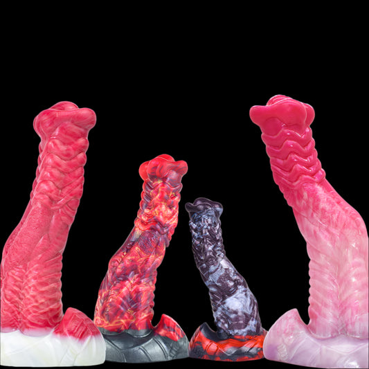 ASHBURN Fantasy Curve Scales ALIEN Dildo With Suction Cup S-M-L 10IN ALIEN Penis