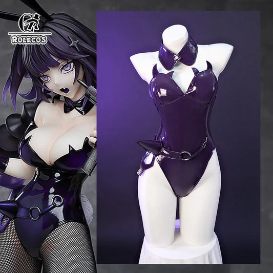 ROLECOS Original Freeing Nazumi Yakuwa Bunny Girl Costume Halloween Party Roleplay Adult Purple Bunny Suit Sexy Women Uniform