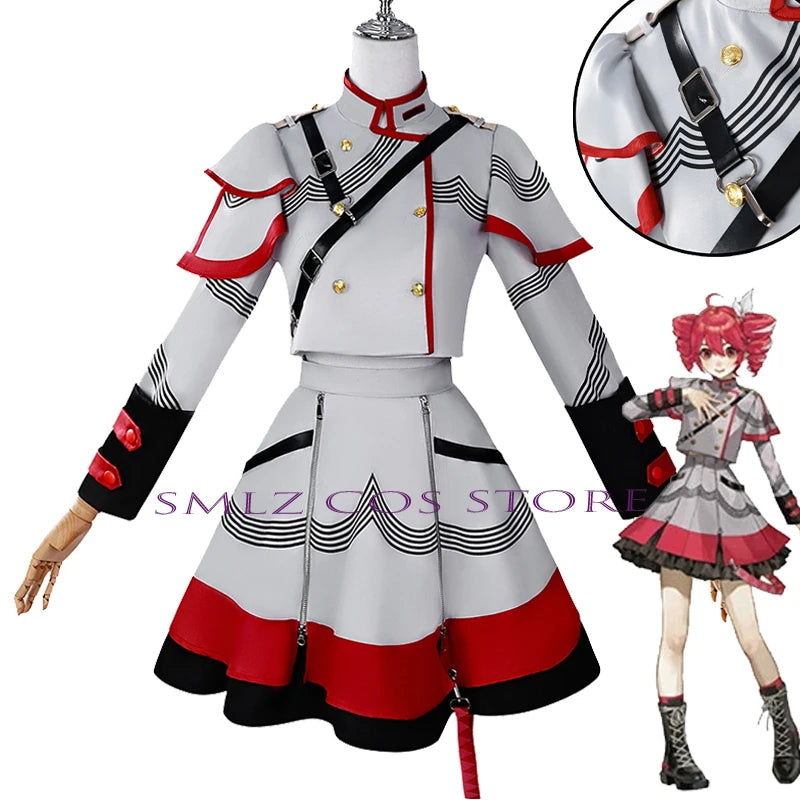 Wholesale Kasane Teto Cosplay Costume Anime Vtuber Cosplay Dress Halloween Party Women Performance Suit for Girl Kasane Teto with Wig option