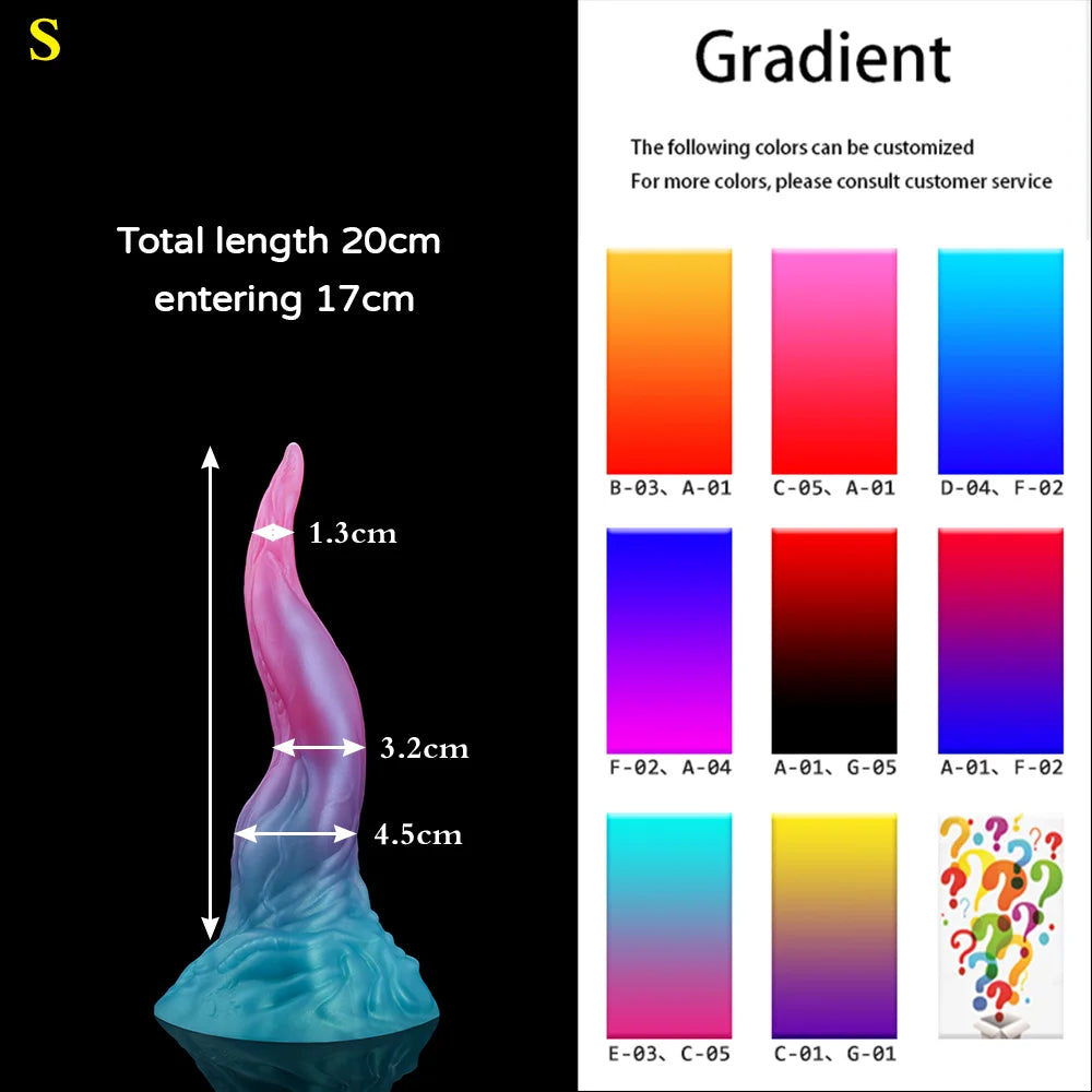 35CM Blue/Black Silicone huge small-xl monster