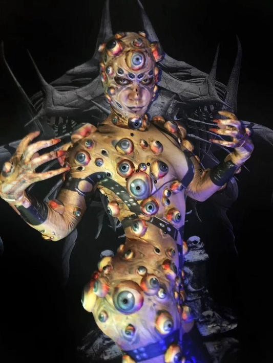 Nightclub Cosplay Leggings Women Or Men's DJ Singer Jumpsuit Halloween Printed Eyeball Stretch Jumpsuit Evening Party Bodysuit