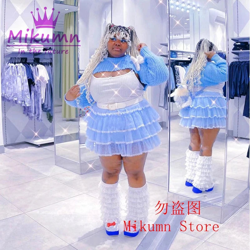 Mikumn Harajuku Kawaii Blue Ruffles Pumpkin Pants Women Cute Lace Bow Lolita Safety Short Pants Vintage Victorian Bloomers
