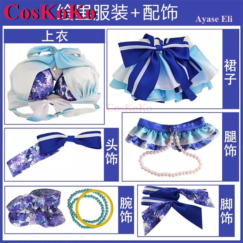 CosKoKo Aqours All Members Cosplay Anime LoveLive Costume Sweet Lovely Swimsuit Women Halloween Party Role Play Clothing S-XL