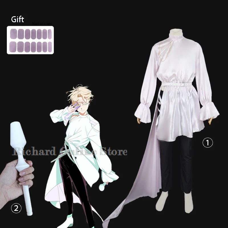 Alien Stage Luka Cosplay Costume Wig Top Pants Anime Idol Cosplay Role Playing Party Suit Mens Fancy Halloween Carnival Outfit