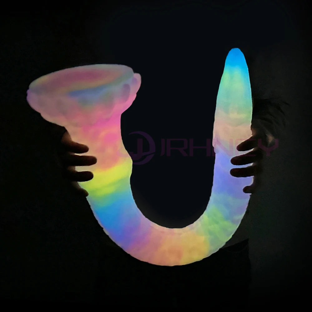 ASHBURN Super Huge Luminous Long Butt Plug Silicone Dildo Octopus Tentacles Anal Plug Dildo, Prostate Massage, BDSM Dilatador, 33"