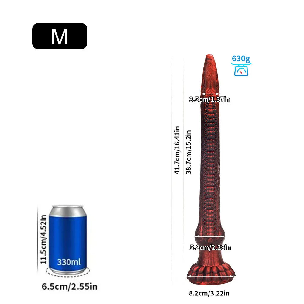 ASHBURN Super Huge Luminous Long Butt Plug Silicone Dildo Octopus Tentacles Anal Plug Dildo, Prostate Massage, BDSM Dilatador, 33"