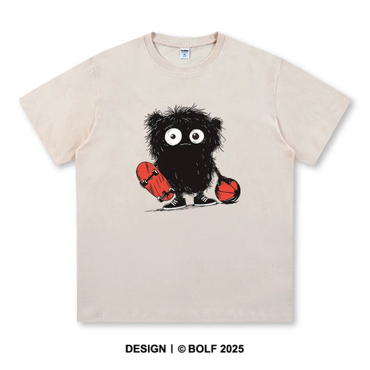 Anime Sketch Printed Men's T-Shirt 100% Cotton Oversized Kawaii Graphic Tees for Men Cute Japanese Streetwear