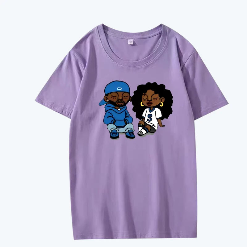 Rapper Kendrick Lamar and SZA II T Shirt men women Oversized 100% Cotton Hot sale short sleeve Summer top Unisex plus size tops