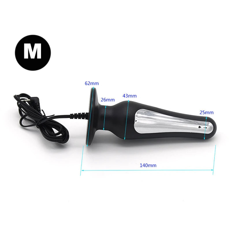 ASHBURNS Electro Shock Anal Butt Plug Electric Nipple Sucker Clamps E-stim Penis Plug Ring Cock Cage SM Chastity Couple Sex Medical Toys