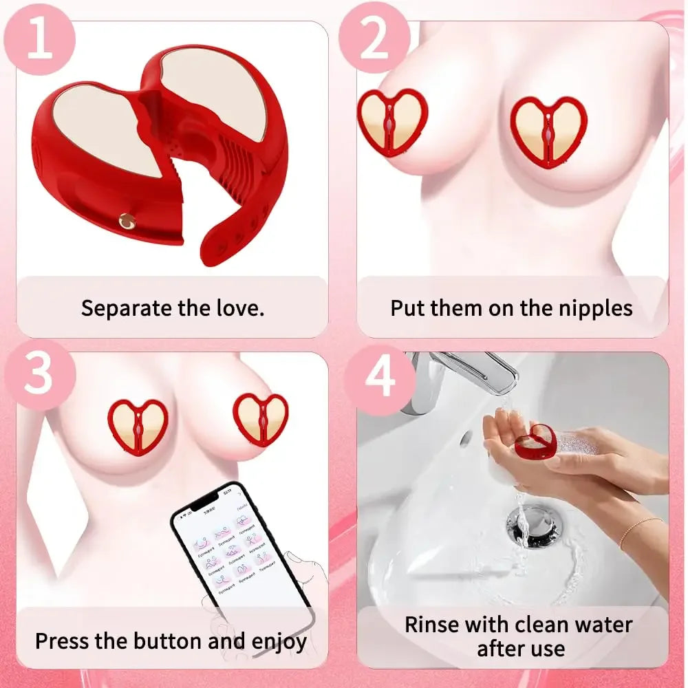 App Remote Control Nipple Clamp Vibrator Adult Sex Toys Nipple Stimulator Breast Massager BDSM Fetish Flirting Kinky for Women