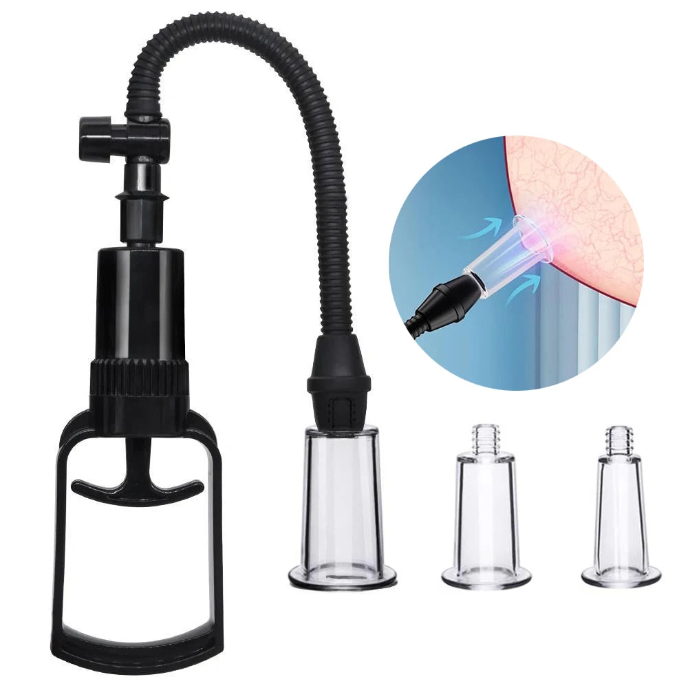 ASHBURNS Manual Pussy Pump Vagina Clitoris Sucker Manual Women Breast Massage Nipple Stimulator Enlarge Vacuum Pump Cover Adult Sex Toy