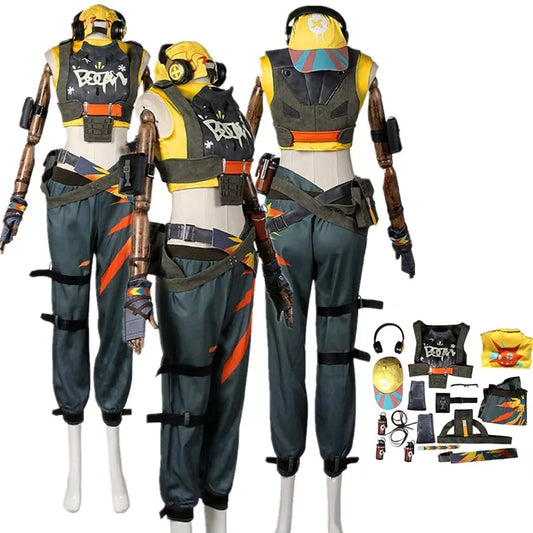 VALORANT Disguise Raze Cosplay Costume Adult Hat Shirt Pants Headgear Vest Outfits Halloween Carnival Party Game Roleplay Suit