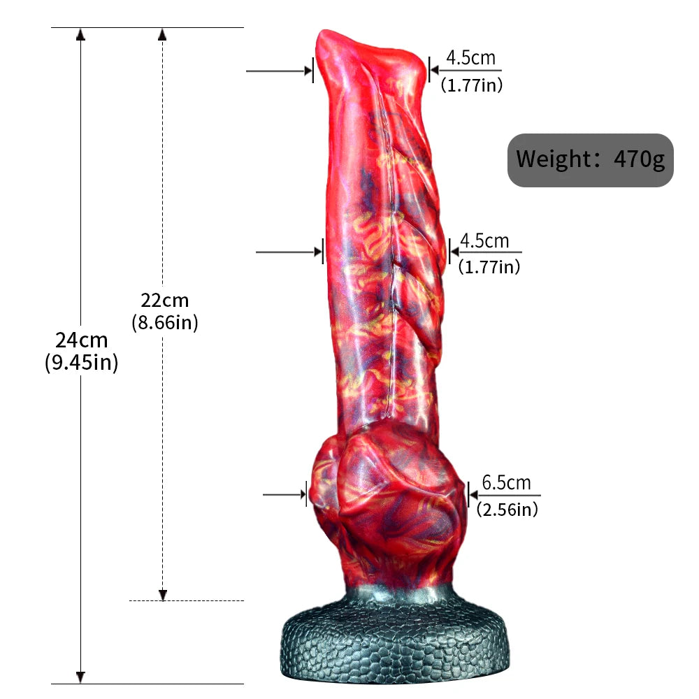 ASHBURN Thick Scales Knot STALLION  DILDO
