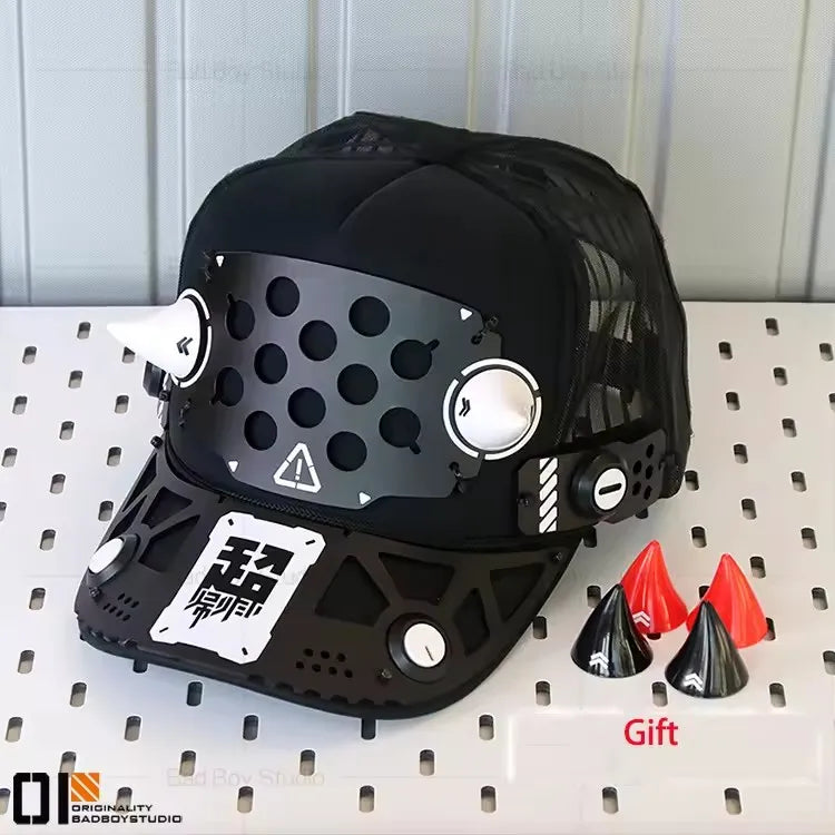 Game Cyber-Punk Mask Cat Ears Cosplay  Headwear Accessories Sci-fi mechanical mechs Mask Hand Armor Cosplay Props Halloween