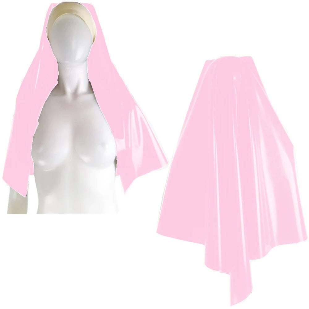 Unisex Nun Headgear Women Cosplay Costumes Maid Role Play Nun Sister Uniform LATEX FAUX