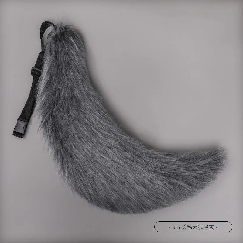 Handmade Plush Fox Tail Cosplay Costumes Props Wolf Tail Sexy Fox Tail Adjustable Belt Anime Accessories Kawaii Faux Fur Tail