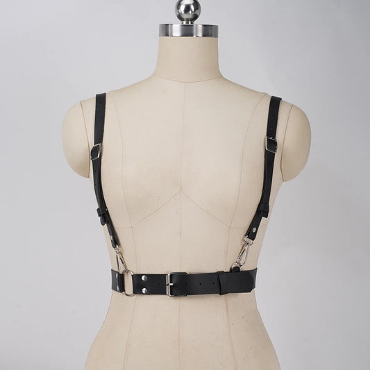 Women Fashion Leather Waist Belt Shaping Waistband Body Harness Belt Leathersuspenders for Women Gothic Clothing Accessorie
