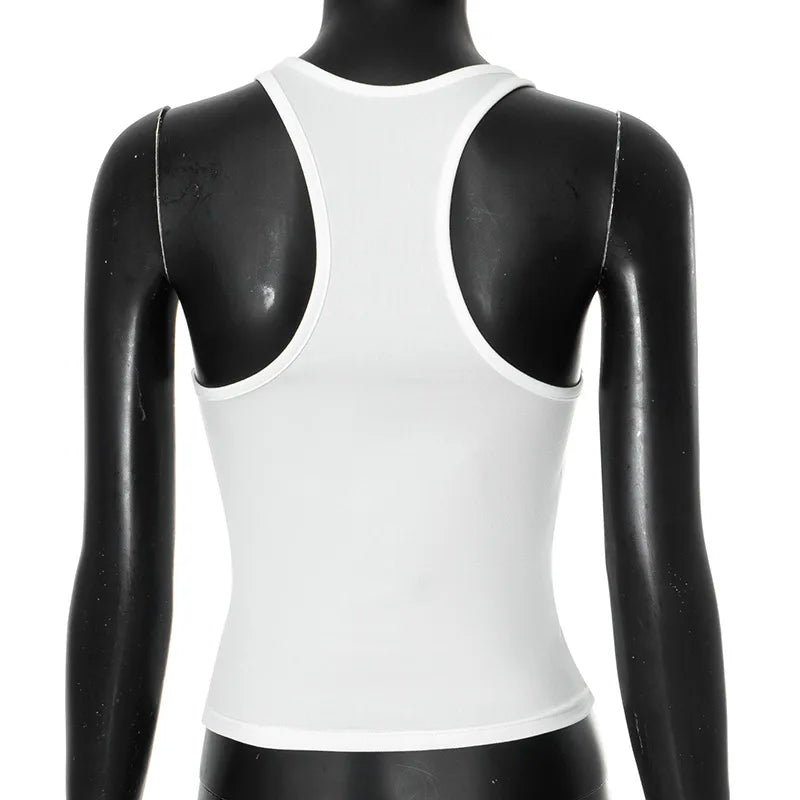 Sexy Tops Woman Streetwear New 2025 Summer Fashionable and Versatile Loose Running Sleeveless Printed Sports T-shirt for Female