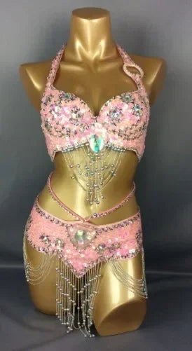 Beaded Sequins Wired bra+bottom