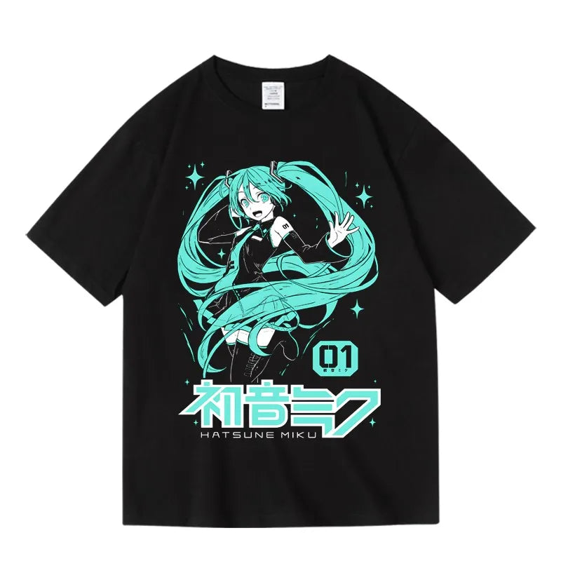 Japanese Anime T-shirt Men's Summer Casual Fashion Trend Short-sleeved Loose and Comfortable Pure Cotton Men's and Women's Tops