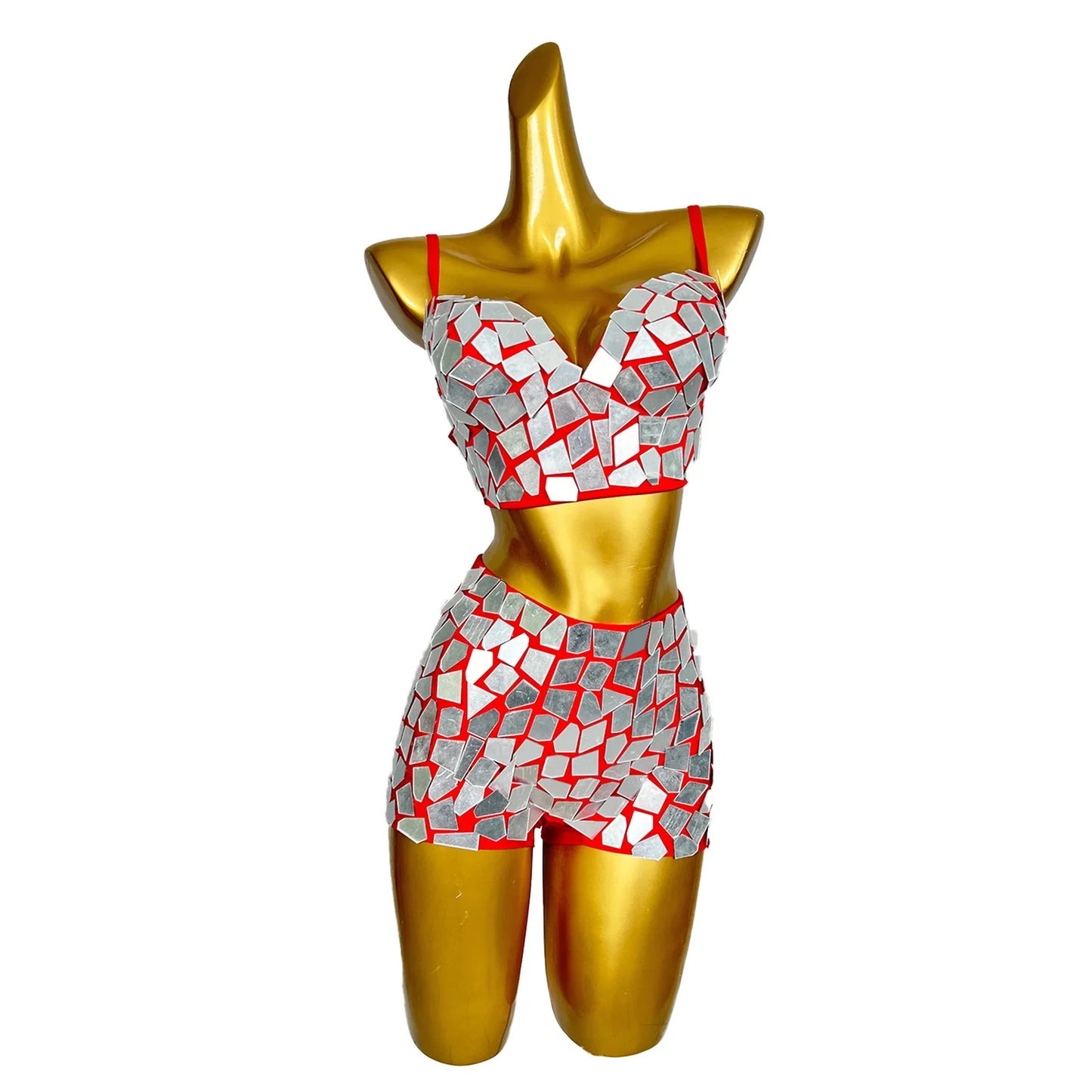 ASHBURN™ VOIDWEAR Command Set – Liquid Halter Top + Gloss Mini Shorts + Cropped Jacket (3-Piece Fit)