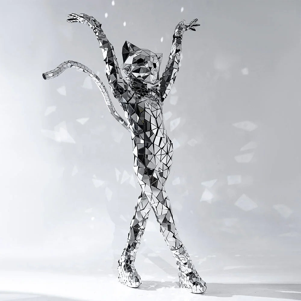 Silver Mirror Women Costume Reflective Bar Show Stage Silvery Shiny Suit Dance Sequin Bodysuit Dance Costumes Adhesive Catwoman