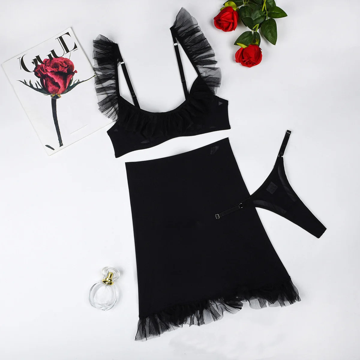 Toucheart Sexy Lingerie To Catch Lenceria Hot Mujeres Sexy Clothes Women Lingerie Hot Perspective Mesh Buttocks Fishtail Skirt