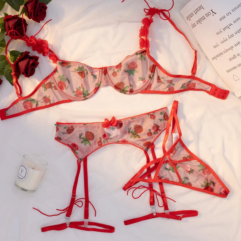 Women's Bras and Underwear Erotic Lingerie Set Lingrie Femme Transparent Underwear for Lady on Offer Luxury Woman Lingerie Thong