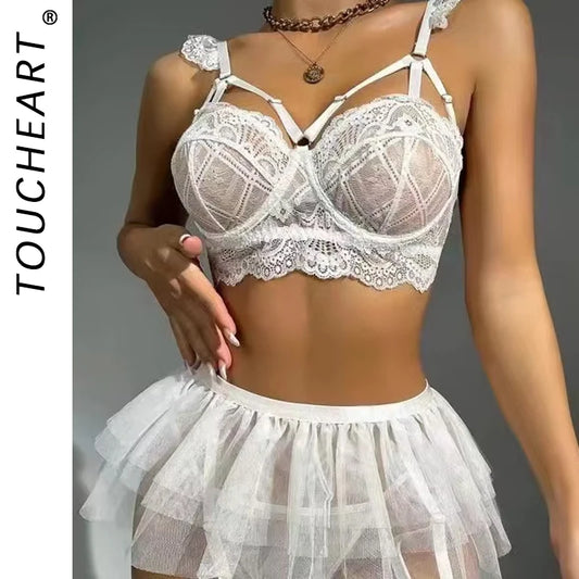 Toucheart Sexy Lingerie Set Woman Sexy Lingerie Women Sets Lace Bra and Panties Sets Lingeries Femme Transparent Underwear Bras