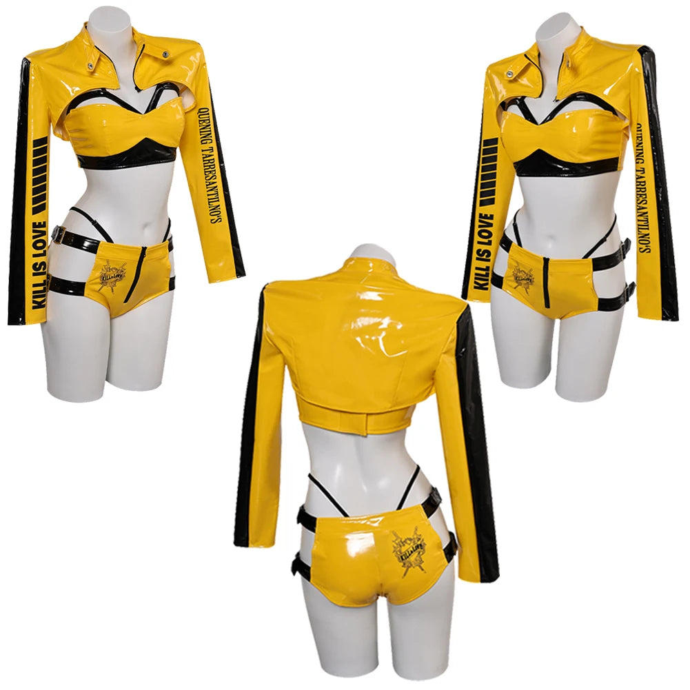 2003 Movie Kill Cosplay Bill Costume Disguise The Bride Cosplay Fantasy Sexy Lingerie Set Clothing Women Roleplay