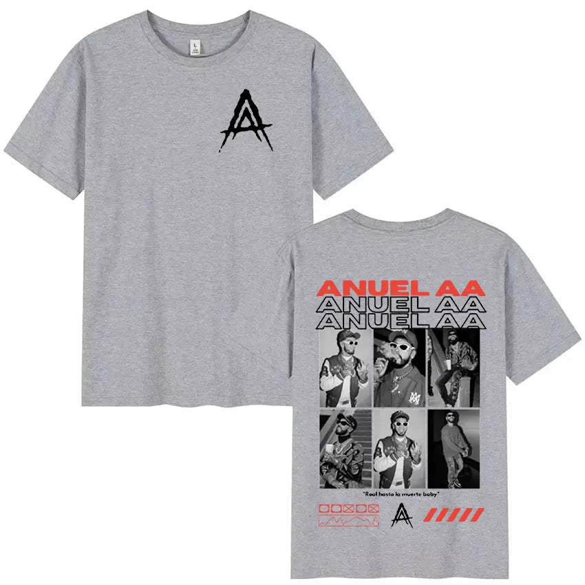 Rapper Anuel AA Tour 2025 Graphic T Shirt Men Women Hip Hop Retro Short Sleeve T-Shirt 100% Cotton Oversized T Shirts Streetwear