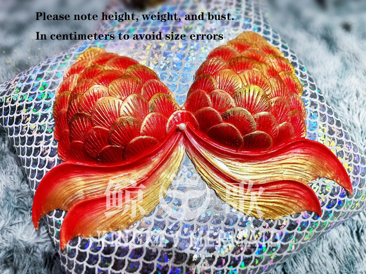 Super Beautiful Mermaid Bikini Silicone Bra Summer Swimming Free Diving Cosplay Mermaid Bra Oceanarium Bar Performance Clothing
